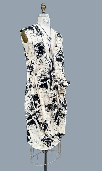 MARNI Abstract Paint Splash Bubble Dress • Large Italian 46