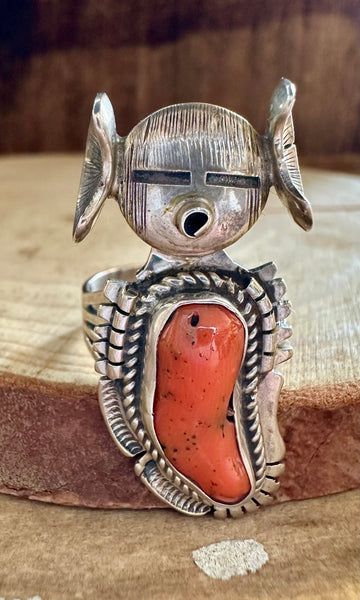 BENNIE RATION KATCHINA Spiney Oyster Odd Shaped Figure Ring • Size 8