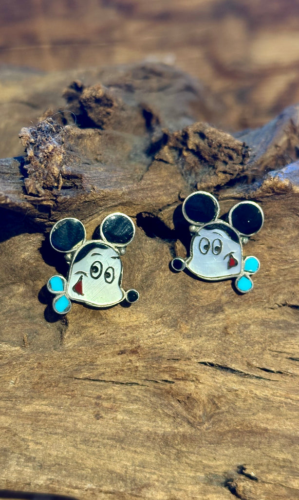 SULLIVAN SHEBOLA 1970s Zunitoons Mickey Mouse Stud Earrings