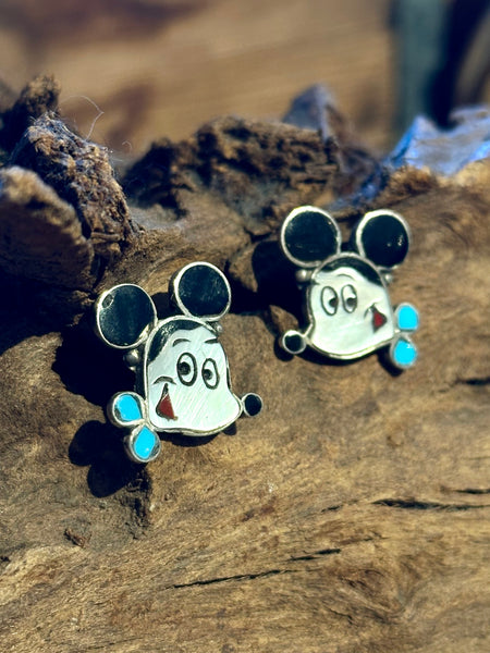 SULLIVAN SHEBOLA 1970s Zunitoons Mickey Mouse Stud Earrings
