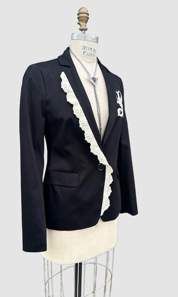 LOVE MOSCHINO Black and White Blazer • 42, Small