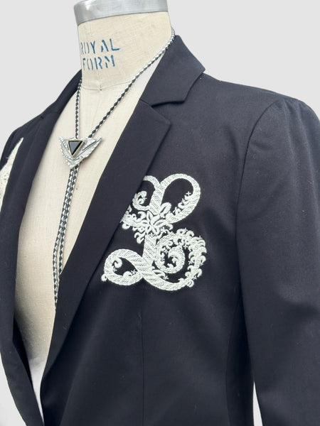 LOVE MOSCHINO Black and White Blazer • 42, Small