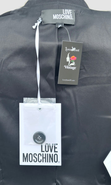 LOVE MOSCHINO Black and White Blazer • 42, Small