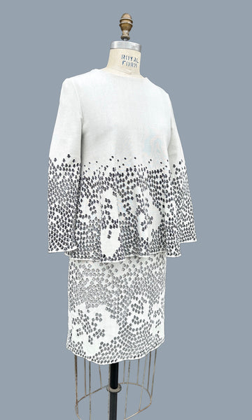 CHRISTIAN DIOR Knit Top Blouse and Skirt Set  • Small
