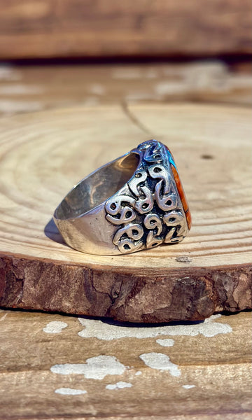 MYRA NASTACIO ZUNI Vintage Inlay Men's Ring 26R25 • Size 10
