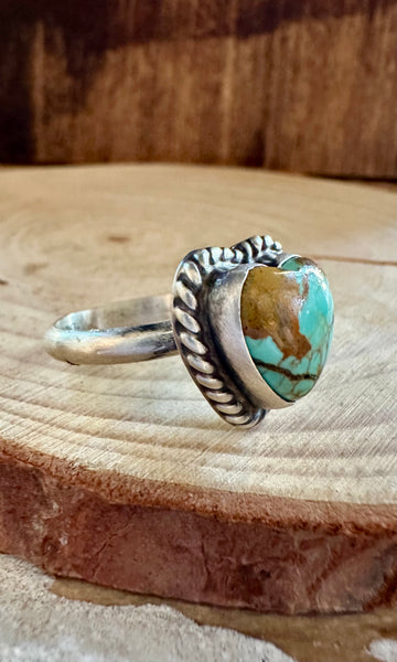 ADJUSTABLE TURQUOISE HEART Ring