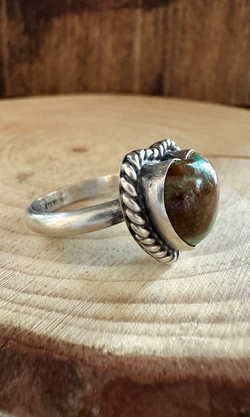 ADJUSTABLE TURQUOISE HEART Ring