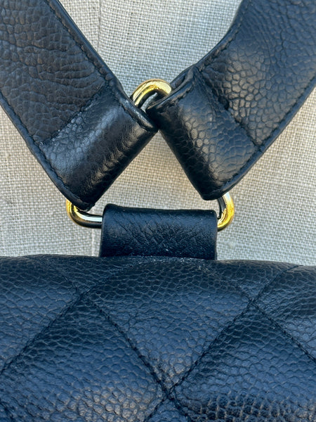 CHANEL 80s 90s Lambskin Quilted Leather Cavier Backpack