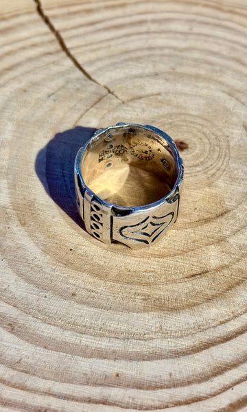 VINTAGE TAXCO MEXICO Sterling Silver Men's Ring 26R31 • Size 9 1/4