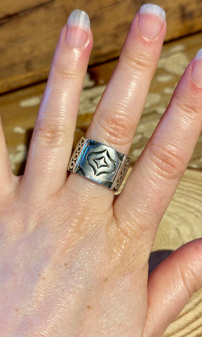 VINTAGE TAXCO MEXICO Sterling Silver Men's Ring 26R31 • Size 9 1/4