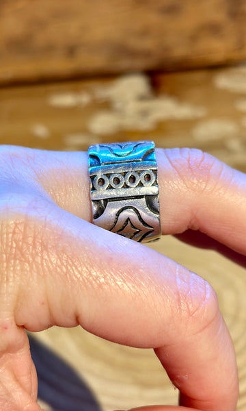 VINTAGE TAXCO MEXICO Sterling Silver Men's Ring 26R31 • Size 9 1/4