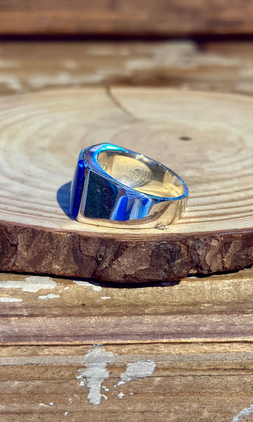 RANDY JAMES HOZHO Navajo Multi-Stone Inlay Silver Men's Ring 26R34 • Size 11