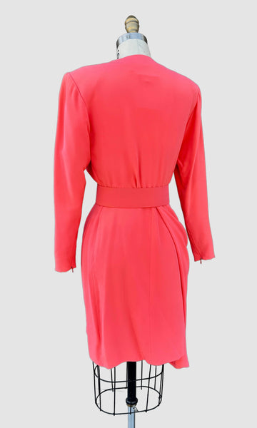JACQUELINE DE RIBES 80s Asymmetric Draped Dress • Small