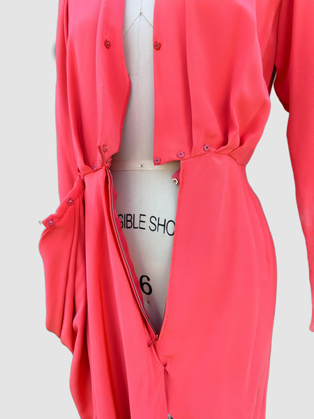 JACQUELINE DE RIBES 80s Asymmetric Draped Dress • Small