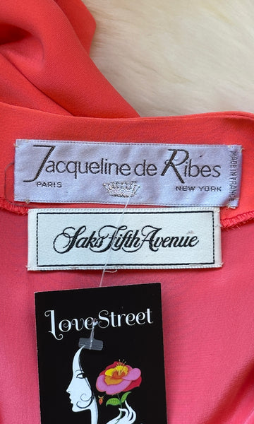 JACQUELINE DE RIBES 80s Asymmetric Draped Dress • Small