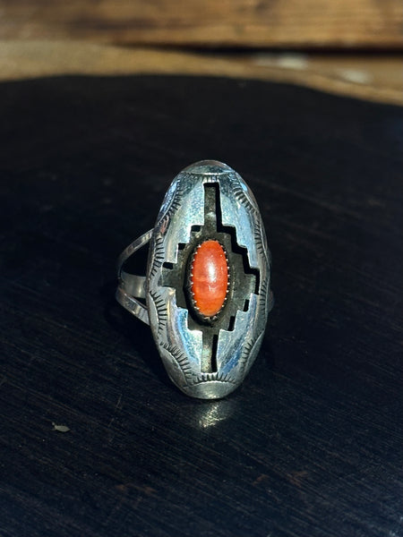 SHADOWBOX Navajo Sterling Silver & Spiny Oyster Ring • Multiple Sizes