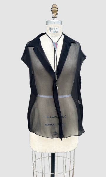LANVIN Ete 2010 Silk ChiffonBlouse • 38, Sm/Med