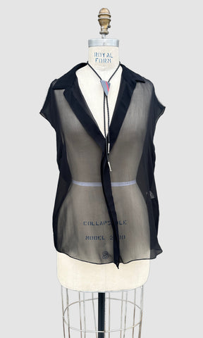 LANVIN Ete 2010 Silk ChiffonBlouse • 38, Sm/Med
