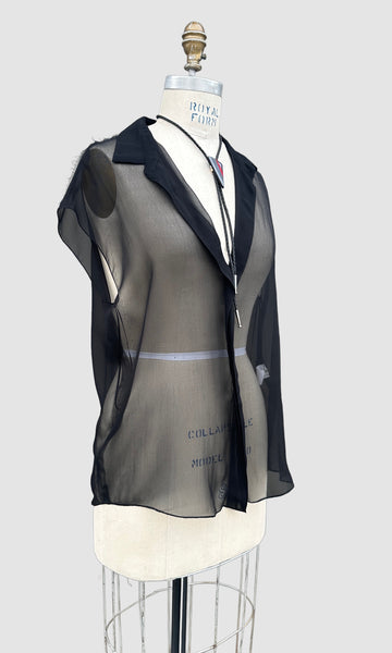 LANVIN Ete 2010 Silk ChiffonBlouse • 38, Sm/Med