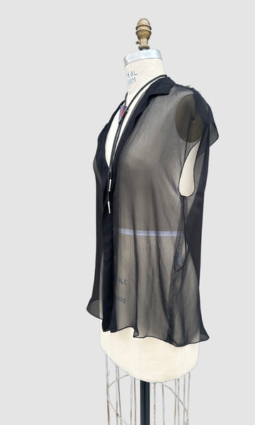LANVIN Ete 2010 Silk ChiffonBlouse • 38, Sm/Med
