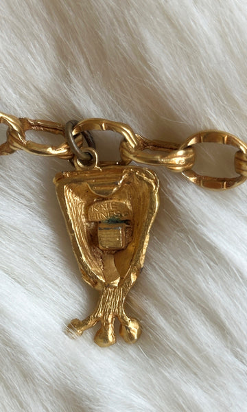KATE HINES 80s 90s Gold Tone Chain Charm Belt
