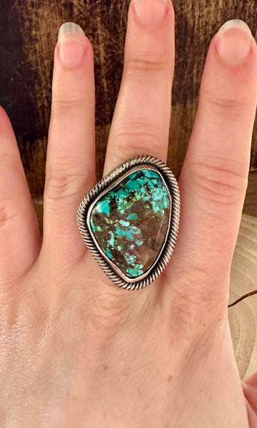 TWISTED UP Chimney Butte Sterling Silver & Turquoise Ring | Size 6 1/4