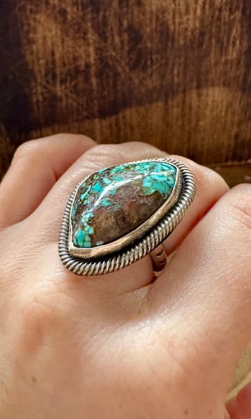 TWISTED UP Chimney Butte Sterling Silver & Turquoise Ring | Size 6 1/4