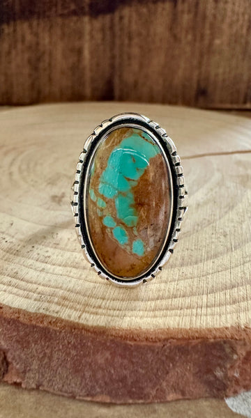 LANDSCAPE TURQUOISE and Sterling Silver Ring • Size 8