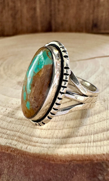 LANDSCAPE TURQUOISE and Sterling Silver Ring • Size 8