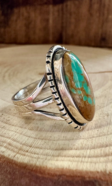 LANDSCAPE TURQUOISE and Sterling Silver Ring • Size 8