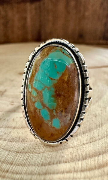 LANDSCAPE TURQUOISE and Sterling Silver Ring • Size 8