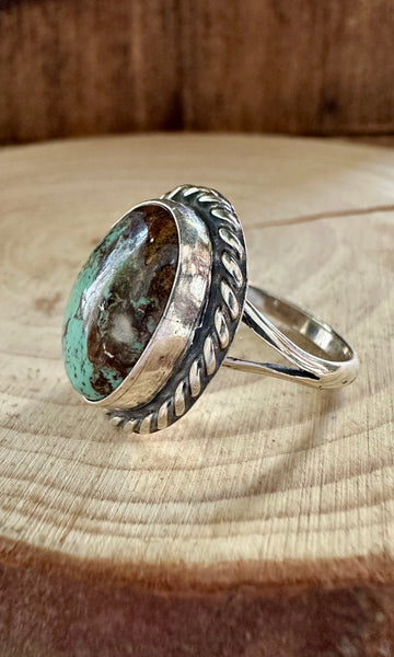 LIGHT BLUE TURQUOISE and Sterling Silver Ring • Size 8