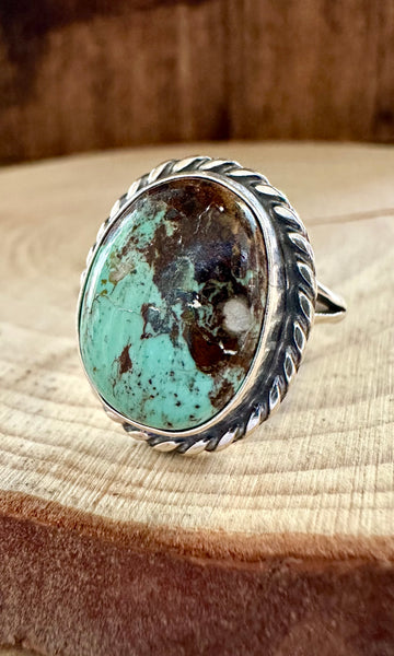 LIGHT BLUE TURQUOISE and Sterling Silver Ring • Size 8