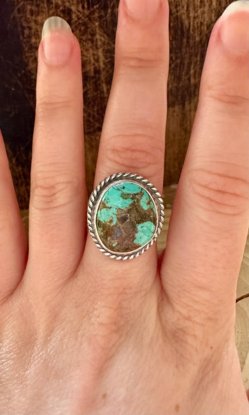 OCEAN TURQUOISE and Sterling Silver Ring • Size 6