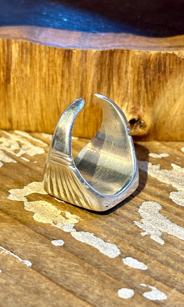 VINTAGE NAVAJO Square Turquoise & Silver Men's Ring 26R47 • Size 12