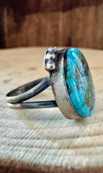 TURQUOISE DROPLET S. Cooke Sterling Silver & Turquoise Ring • Size 8