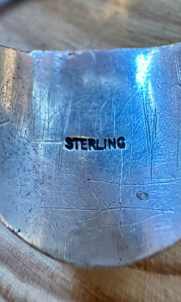 FRED HARVEY Vintage 30s/50s Turquoise & Silver Lucky Horseshoe Ring 26R22 • Size 9 1/4