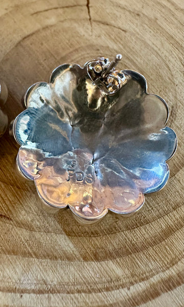 FREDERICK & DENISE SUITZA Zuni Sun Face Stud Earrings 26E07