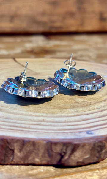 FREDERICK & DENISE SUITZA Zuni Sun Face Stud Earrings 26E07