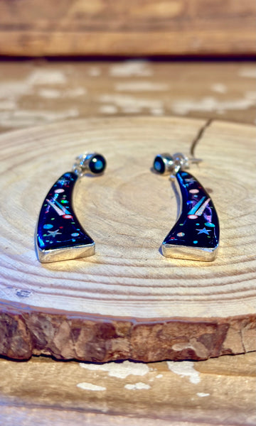 ZUNI GALAXY Night Sky Stud Earrings 26E13