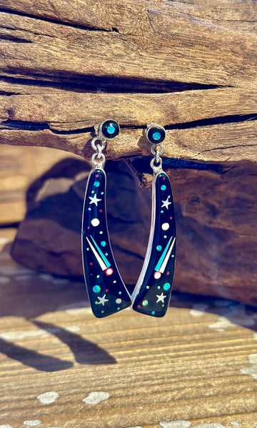 ZUNI GALAXY Night Sky Stud Earrings 26E13