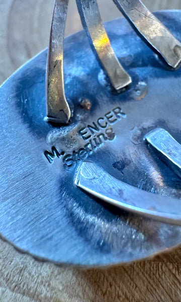 MARY ANN SPENCER Purple Dahlia Kingman Turquoise & Silver Ring 26R60 • Size 9.5