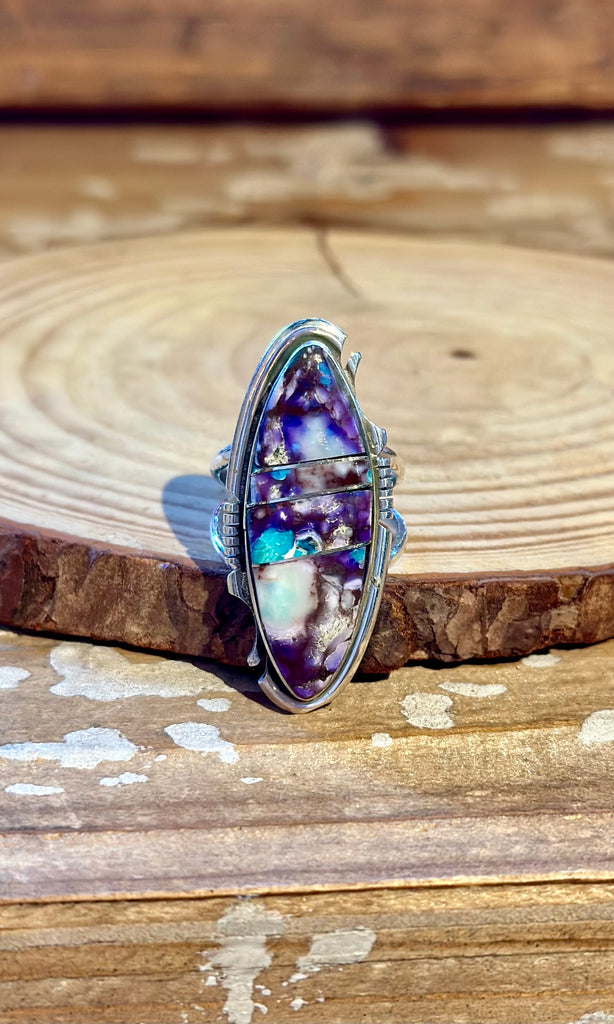 STEVE FRANCISCO Purple Mojave Turquoise & Silver Ring 26R59 • Size 7.5