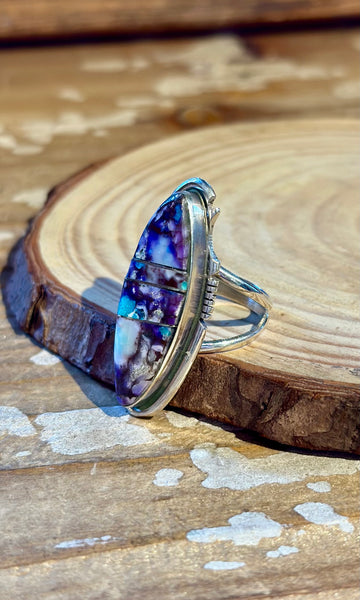 STEVE FRANCISCO Purple Mojave Turquoise & Silver Ring 26R59 • Size 7.5