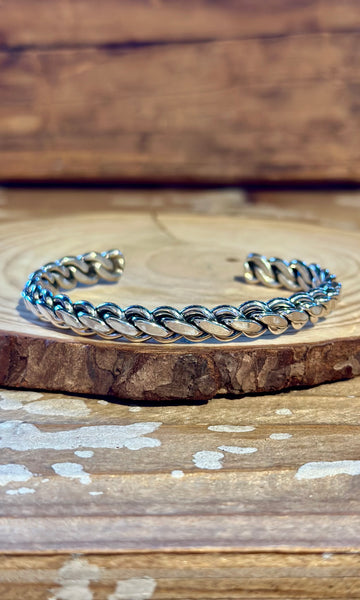 BRAIDED SILVER NAVAJO Cuff 26C21