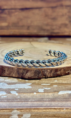 BRAIDED SILVER NAVAJO Cuff 26C21