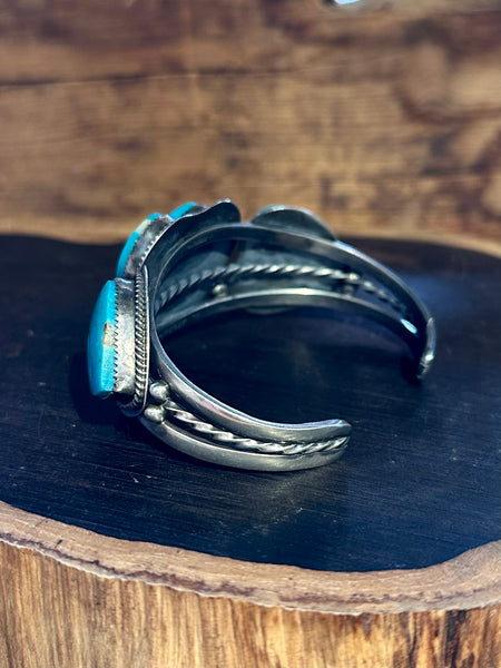 BUFFALO DANCER Lawrence Archuleta Turquoise Hearts & Silver Cuff 26C23 | 48g