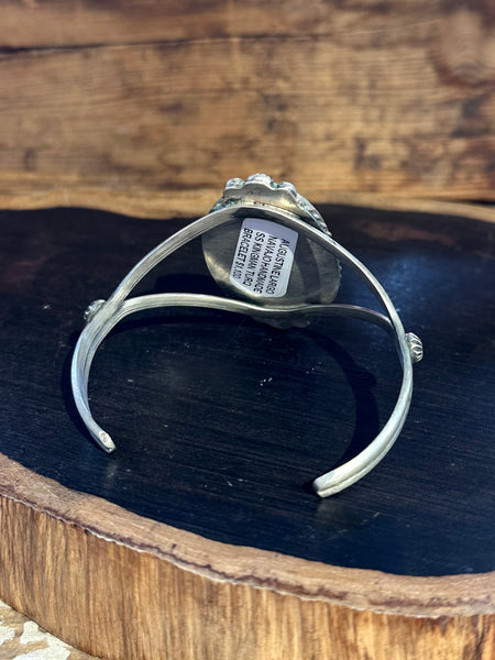 AUGUSTINE LARGO NAVAJO Kingman Turquoise & Sterling Silver Cuff 26C22 | 32g