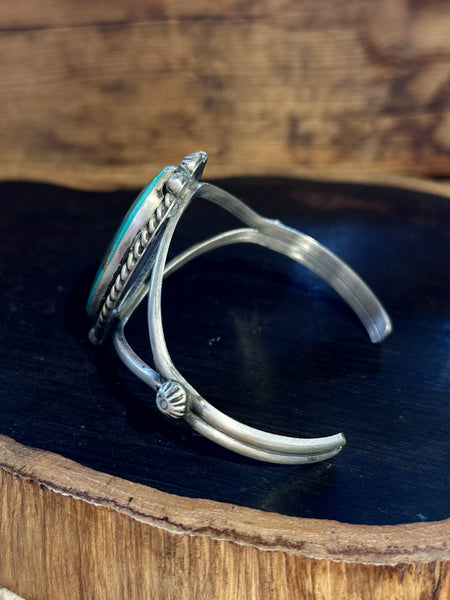 AUGUSTINE LARGO NAVAJO Kingman Turquoise & Sterling Silver Cuff 26C22 | 32g