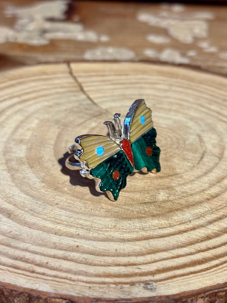 TAMARA PINTO Zuni Multi Stone Inlay Butterfly Ring 26R56 | Adjustable